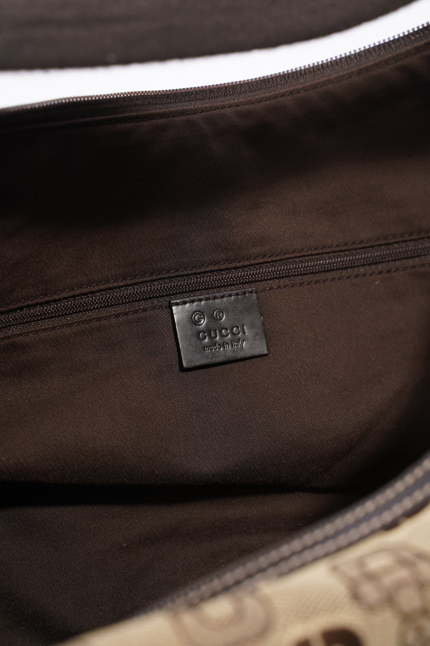 Gucci Horsebit Canvas Shoulder Bag Brown Canvas Large