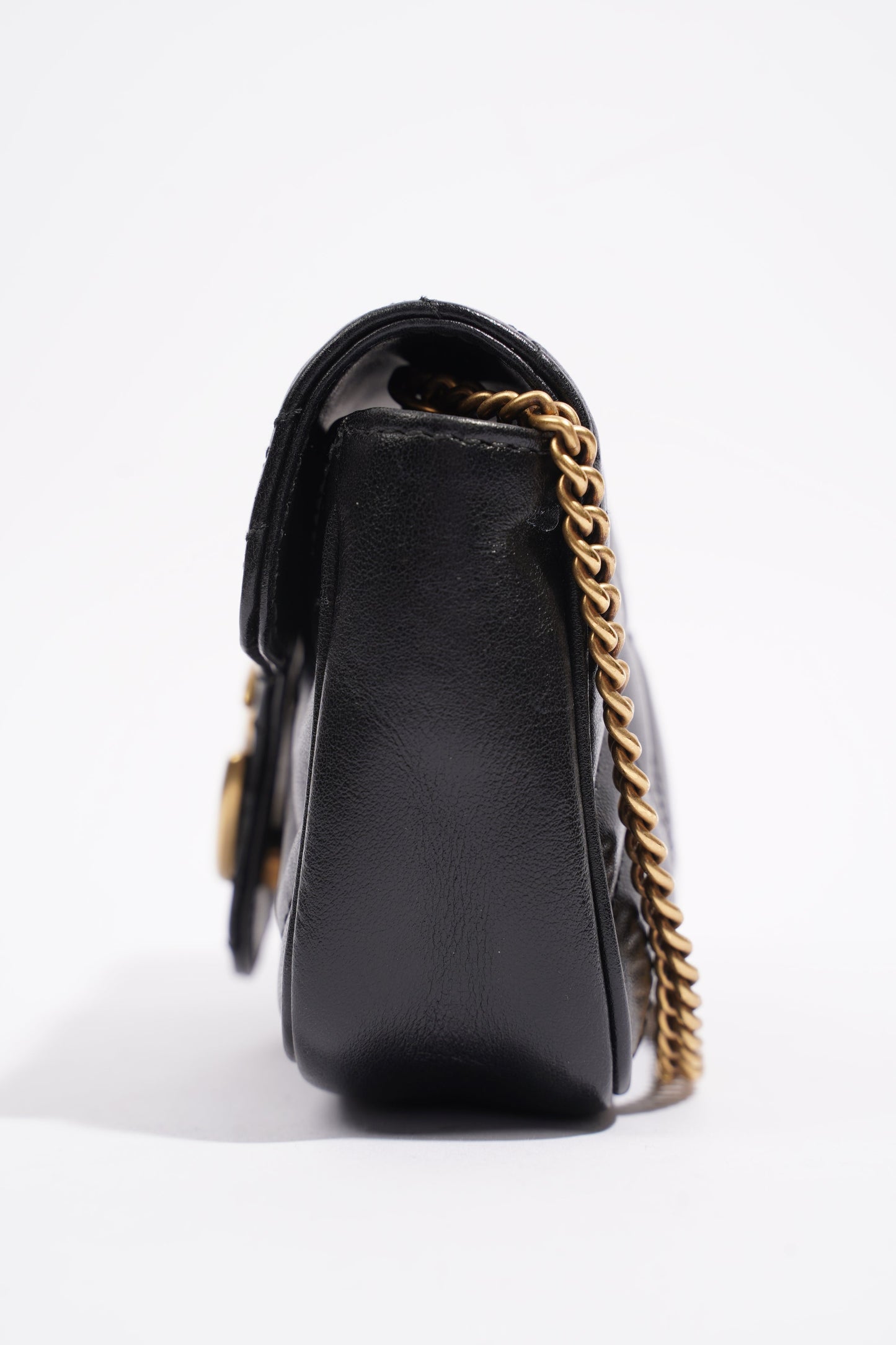 Gucci Marmont Flap Black Matelasse Leather Super Mini