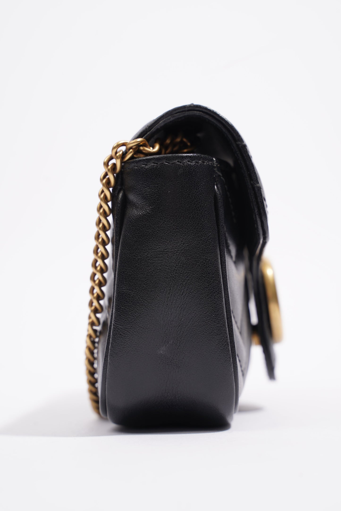 Gucci Marmont Flap Black Matelasse Leather Super Mini
