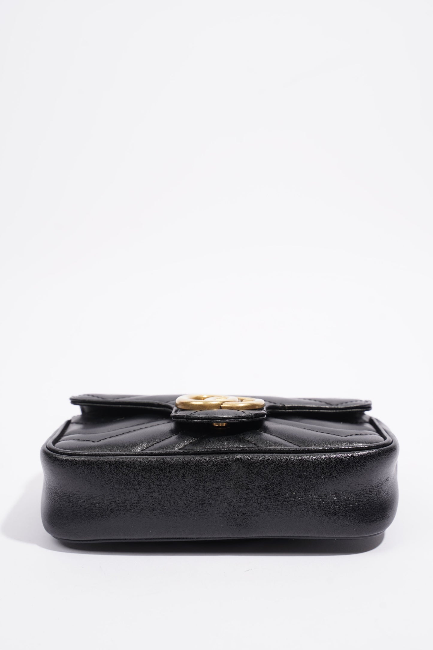 Gucci Marmont Flap Black Matelasse Leather Super Mini