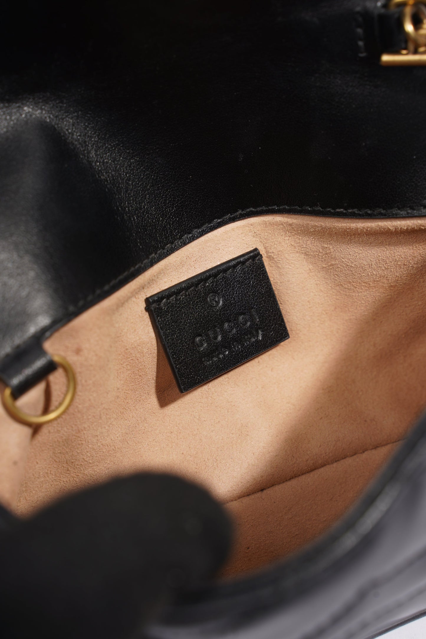 Gucci Marmont Flap Black Matelasse Leather Super Mini
