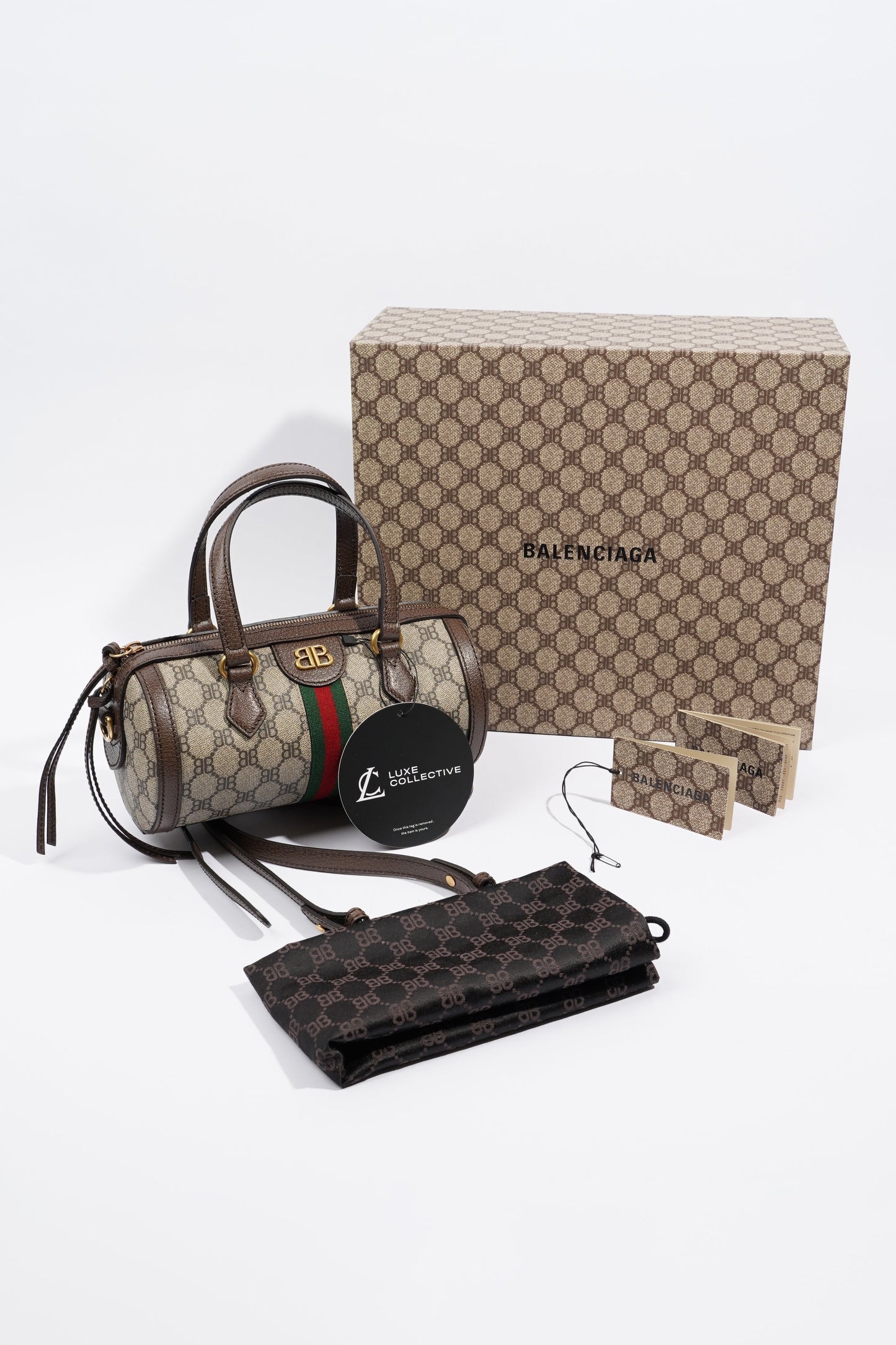 Gucci x Balenciaga Hacker Project Boston Bag Supreme Coated Canvas