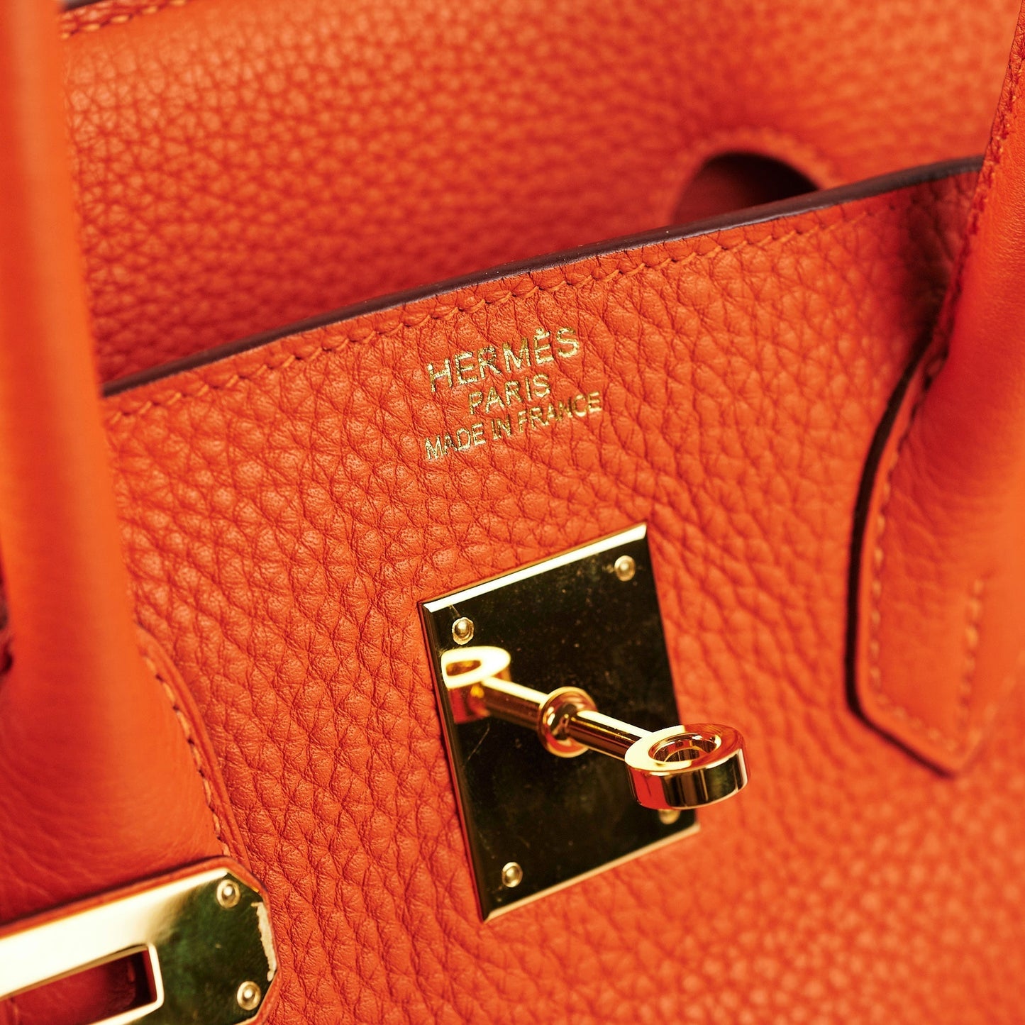 Hermes Birkin 35 Clemence Orange O Square Stamp