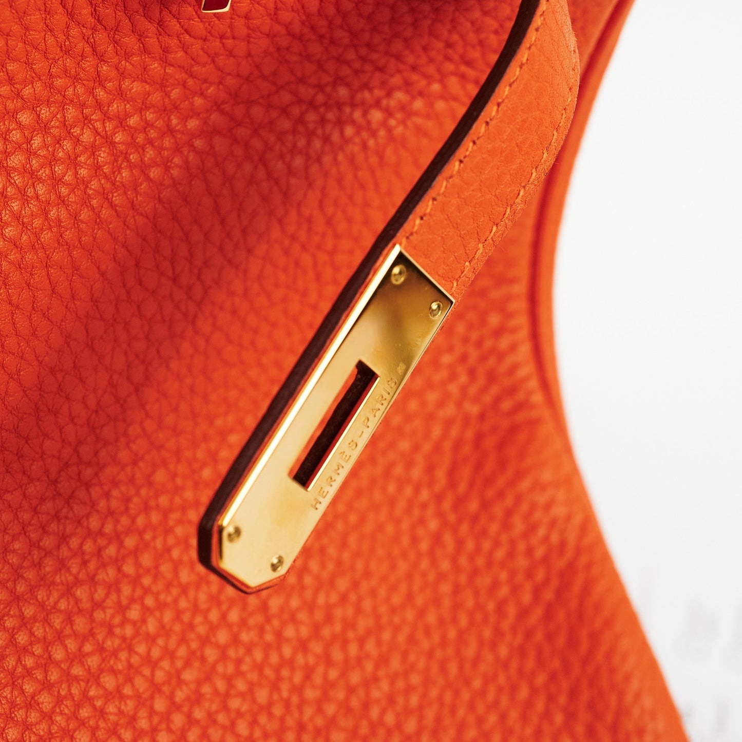 Hermes Birkin 35 Clemence Orange O Square Stamp