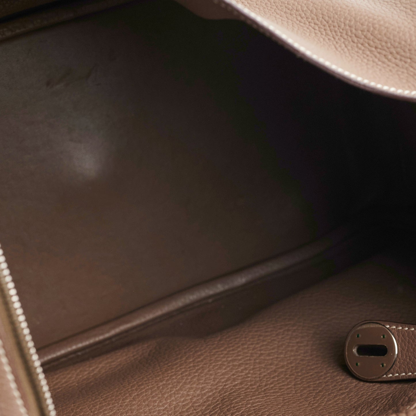 Hermes Lindy 34 Togo Etoupe Square K Stamp (2007)