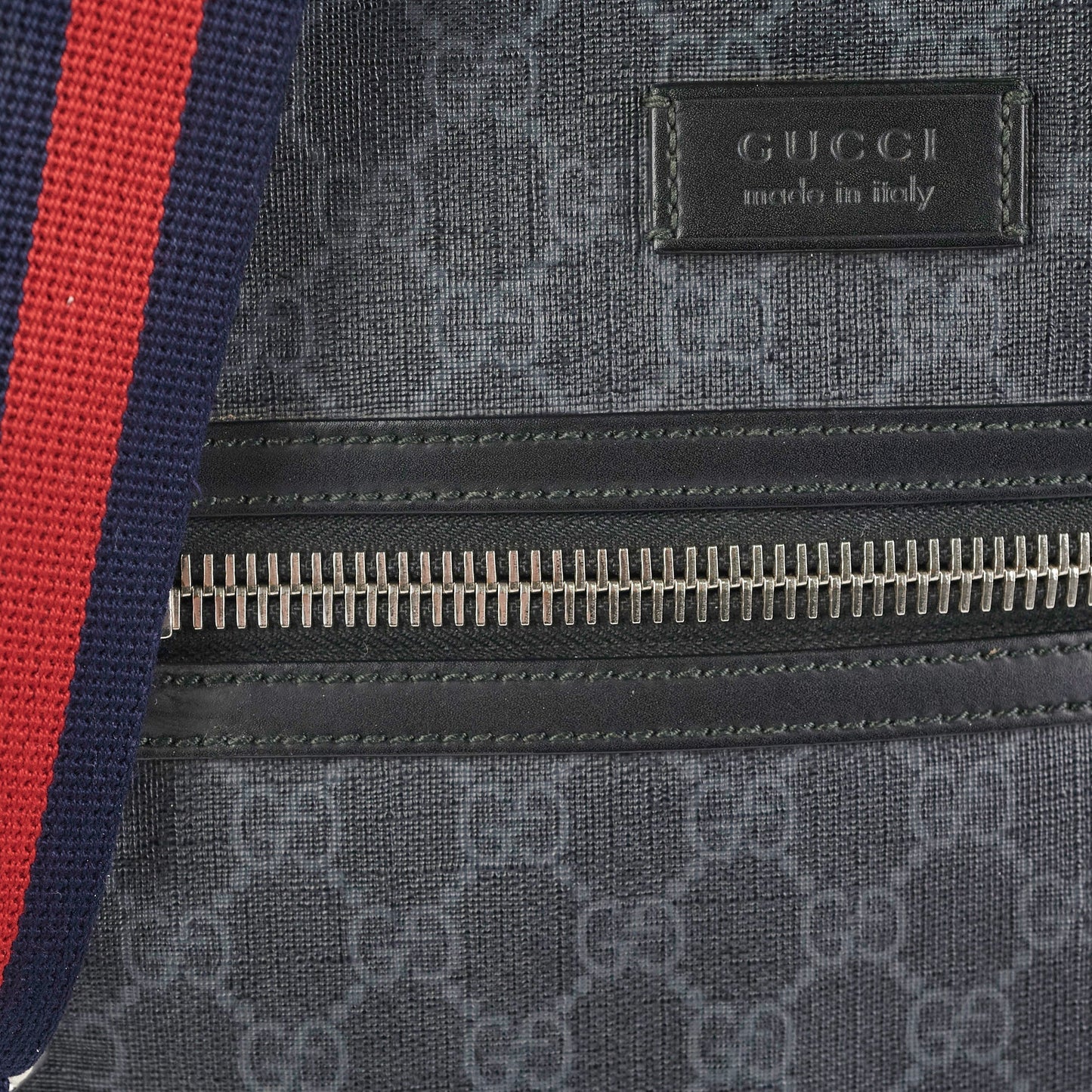Gucci Black Messenger Monogram Shoulder Bag