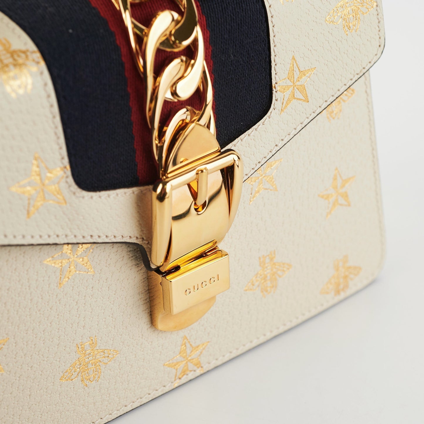Gucci Sylvie White Mini Top Handle Bag