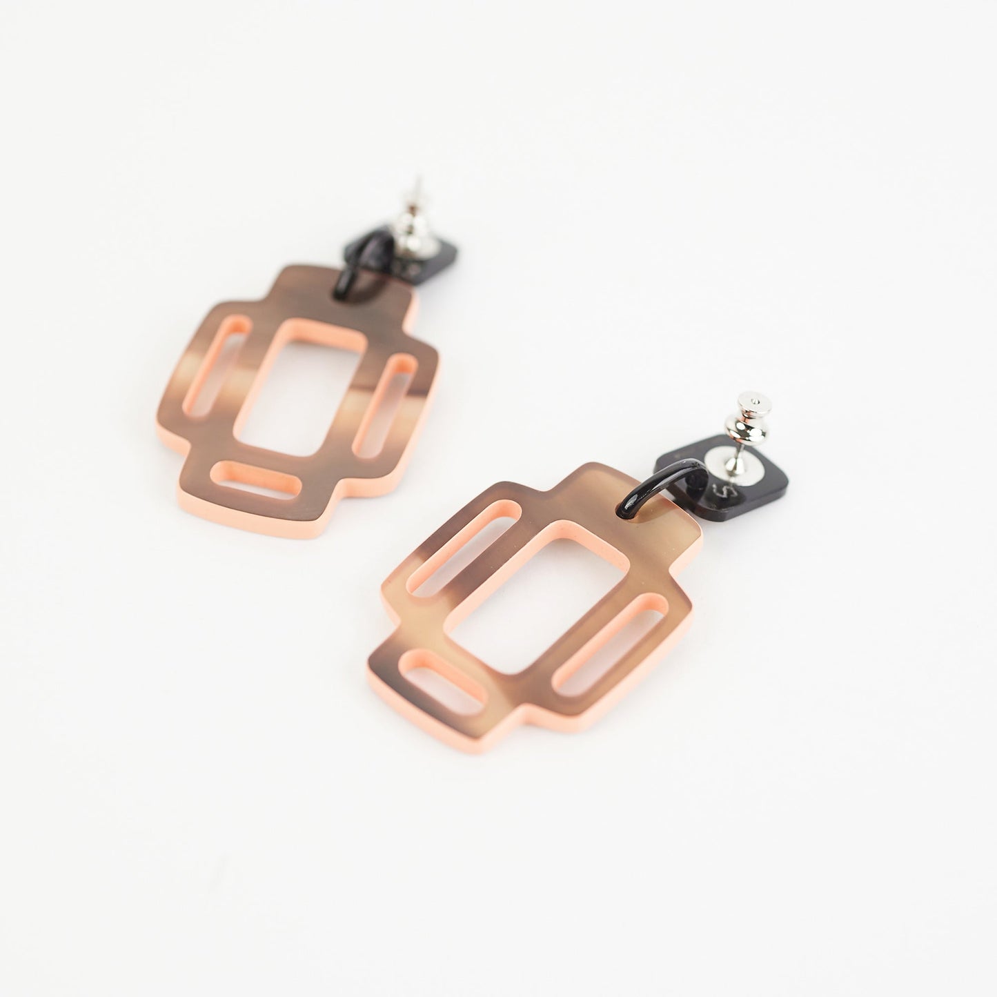 Hermes H lacquered horn Earrings