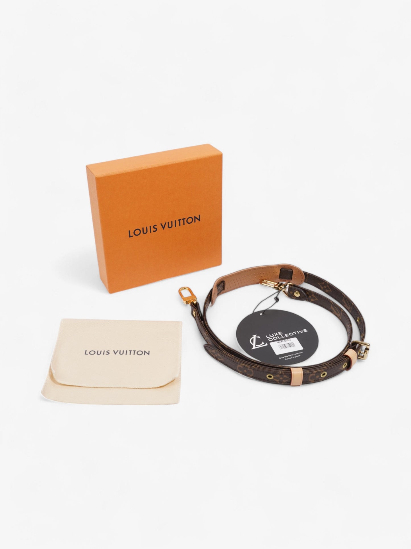 Louis Vuitton Bandoulière Bag Strap Monogram / Gold Coated Canvas