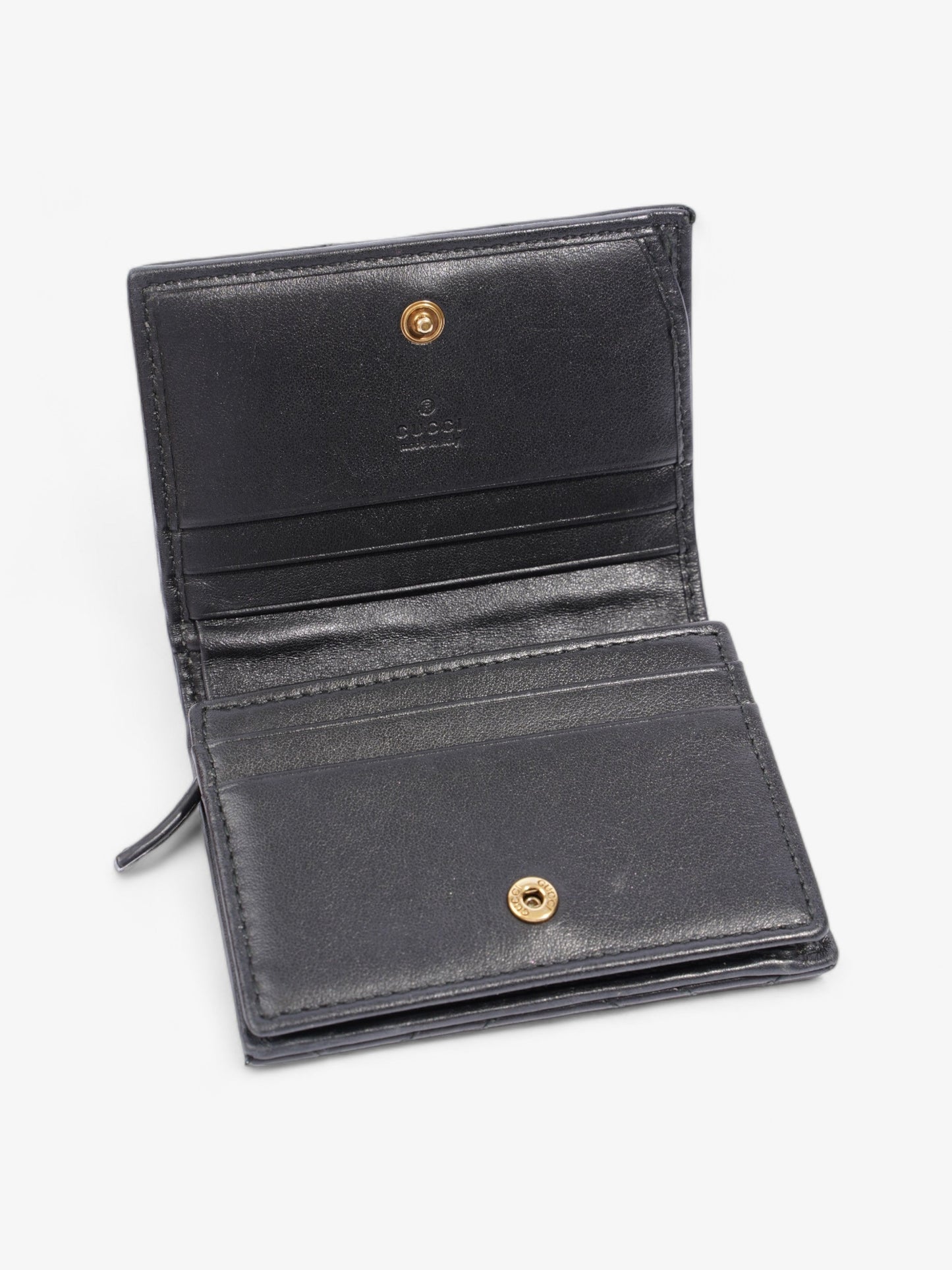 Gucci GG Marmont Card Case Wallet Black Matelasse Leather