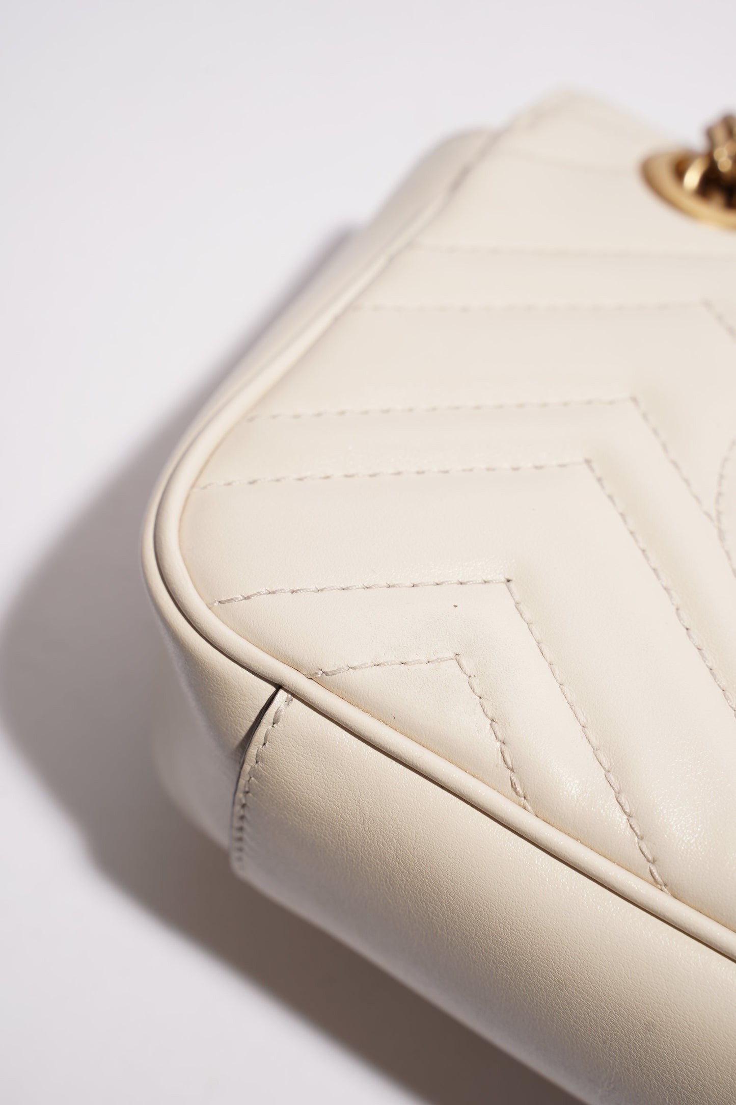 Gucci Marmont Flap White Matelasse Leather Mini