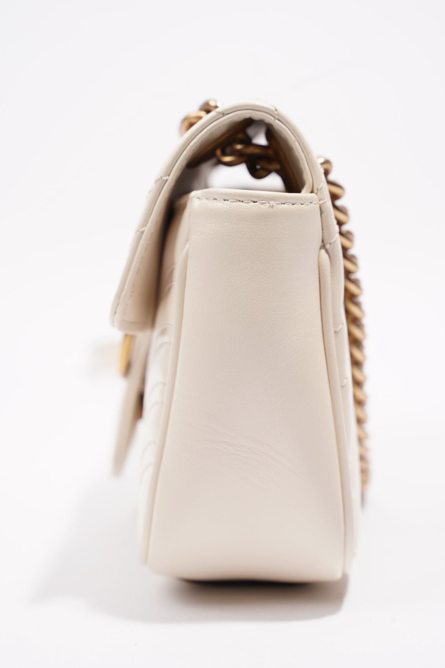 Gucci Marmont Flap White Matelasse Leather Mini