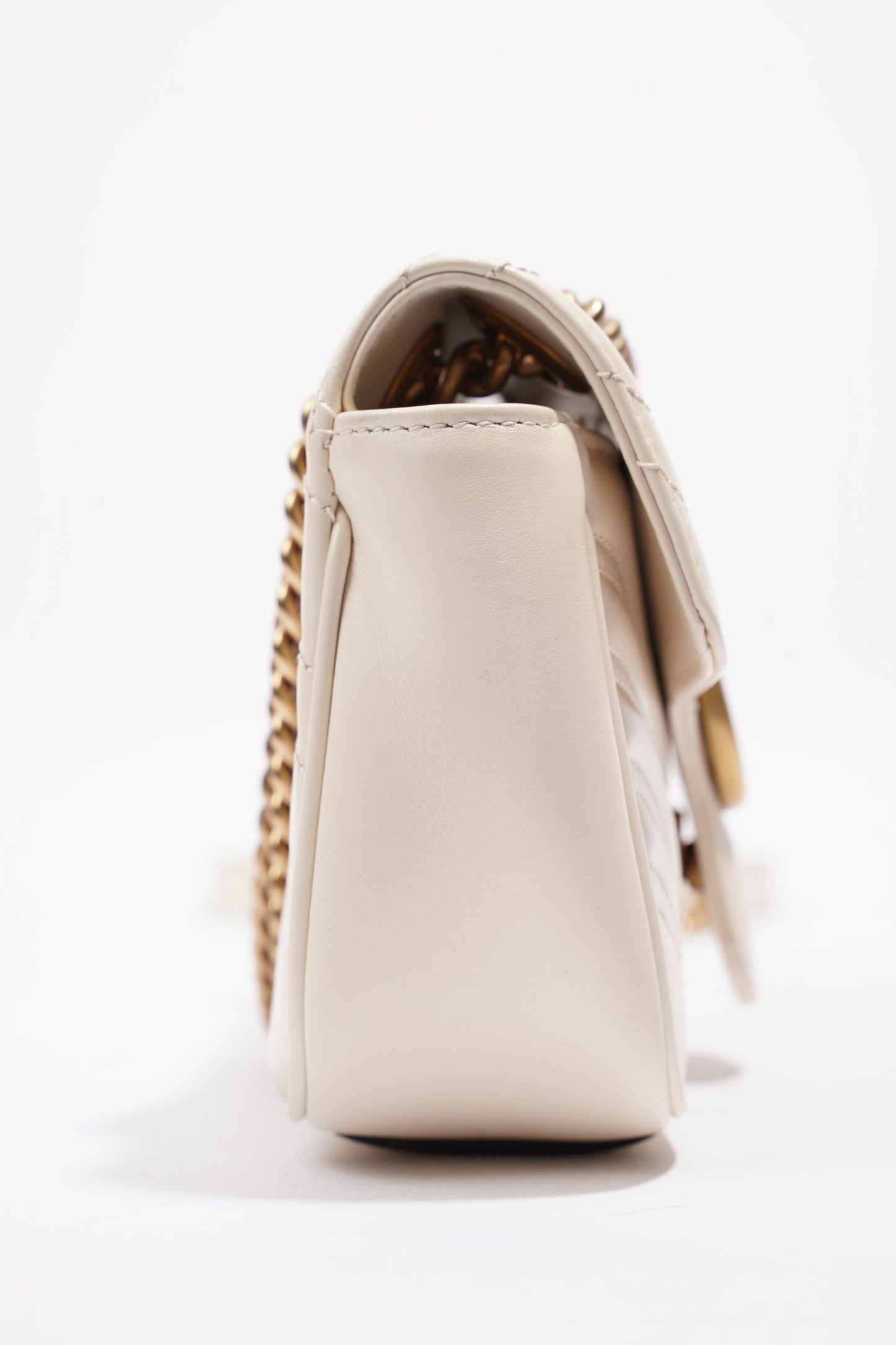 Gucci Marmont Flap White Matelasse Leather Mini
