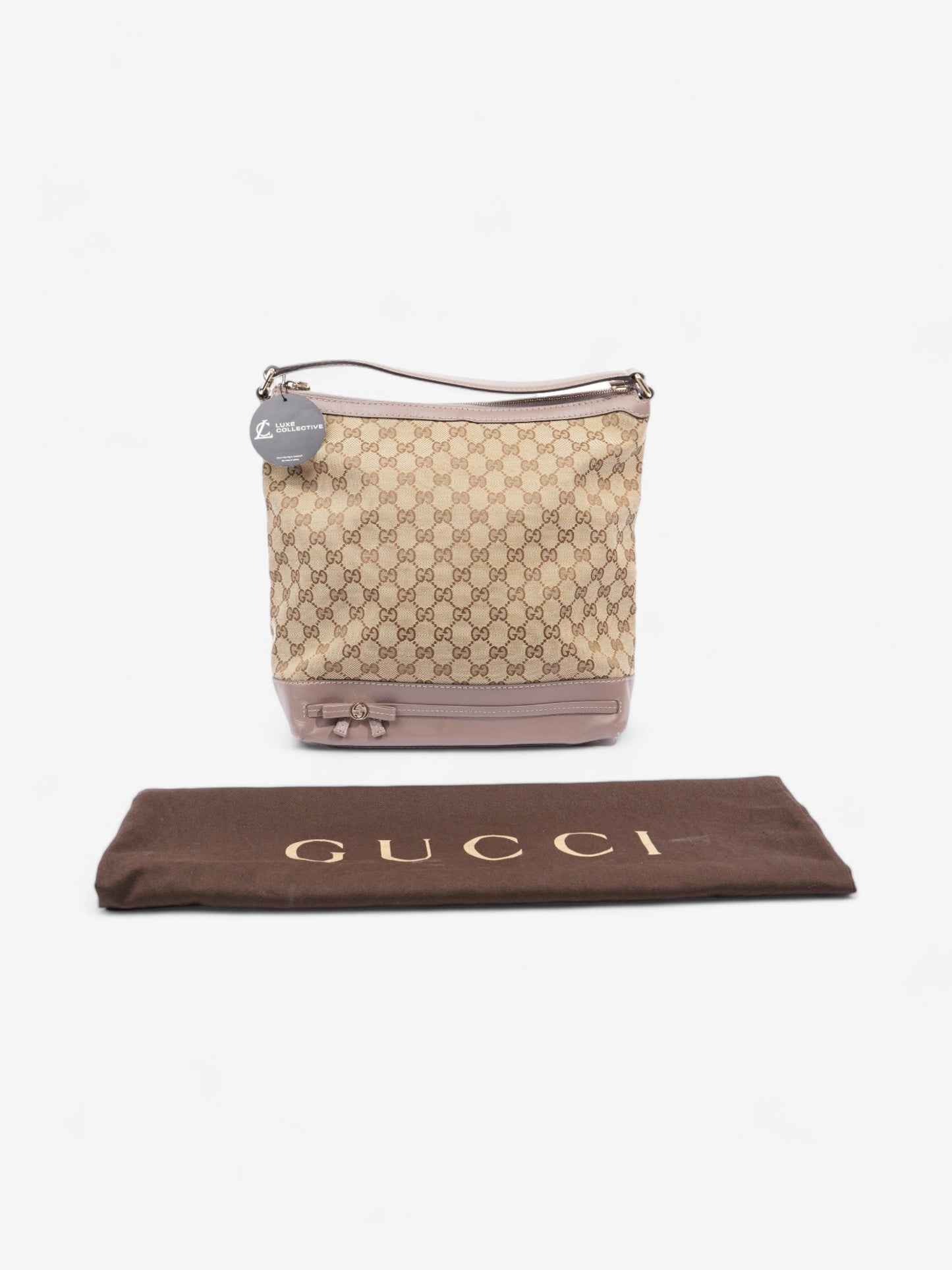 Gucci Mayfair Bow Beige And Ebony GG Supreme / Lilac Canvas
