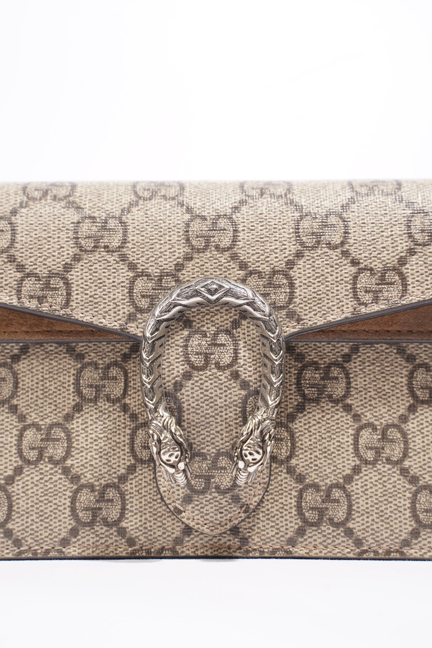 Gucci Dionysus Super Mini Chain Beige And Ebony GG Supreme Coated Canvas