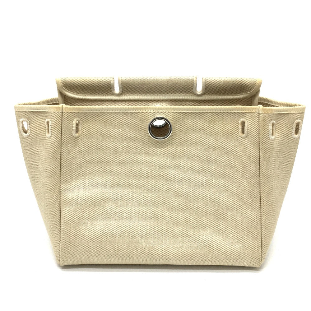 HERMES Backpack Leather/Toile GM beige With replacement bag Herbag add PM Women Used