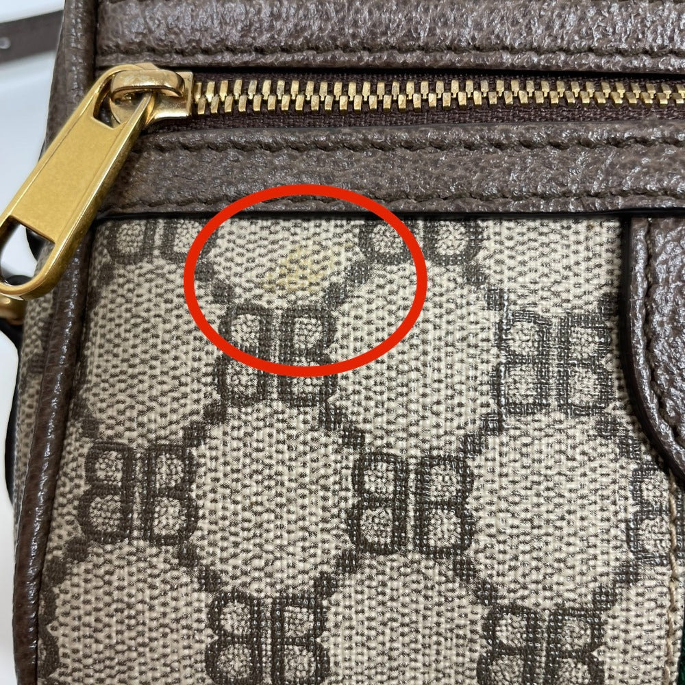 GUCCI Shoulder Bag 680128 GG Supreme Canvas Beige x brown GG BB logo Hacker camera bag Women Secondhand