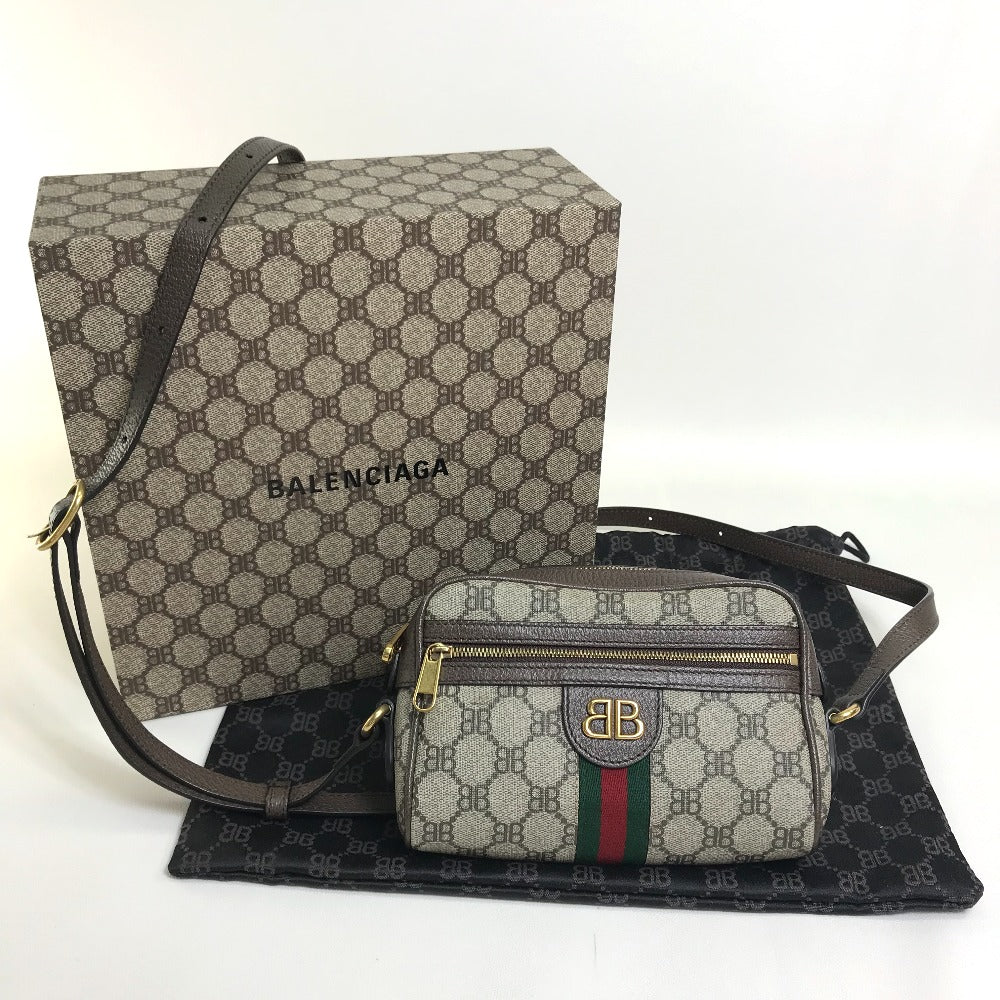 GUCCI Shoulder Bag 680128 GG Supreme Canvas Beige x brown GG BB logo Hacker camera bag Women Secondhand