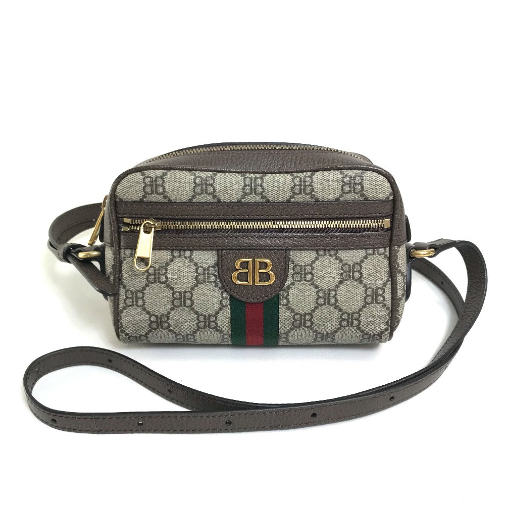 GUCCI Shoulder Bag 680128 GG Supreme Canvas Beige x brown GG BB logo Hacker camera bag Women Secondhand