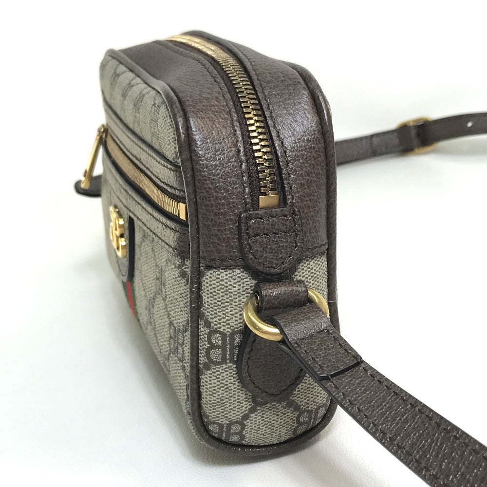 GUCCI Shoulder Bag 680128 GG Supreme Canvas Beige x brown GG BB logo Hacker camera bag Women Secondhand