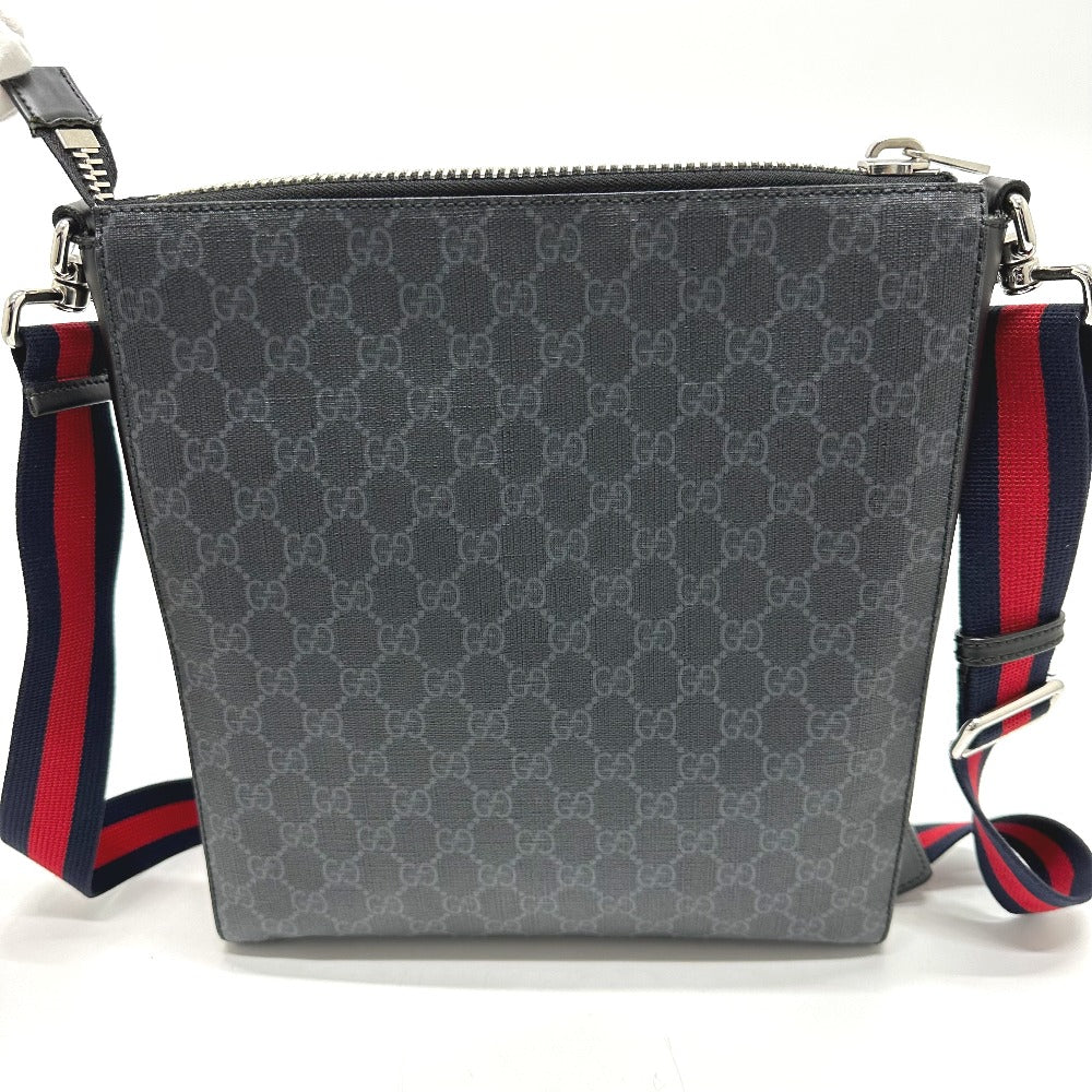 GUCCI Shoulder Bag 474137 GG Supreme Canvas black Bag GG Messenger mens Used