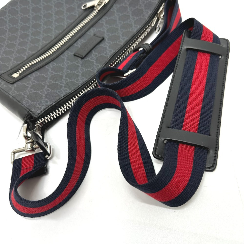 GUCCI Shoulder Bag 474137 GG Supreme Canvas black Bag GG Messenger mens Used