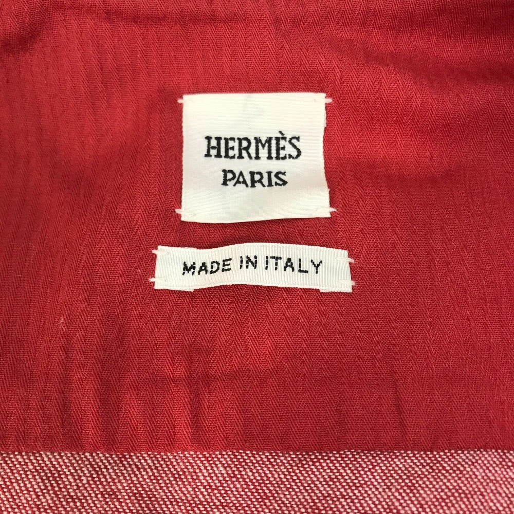 HERMES Denim Jacket Cotton, Elastane Red Serie button Long sleeve Women 36 Used