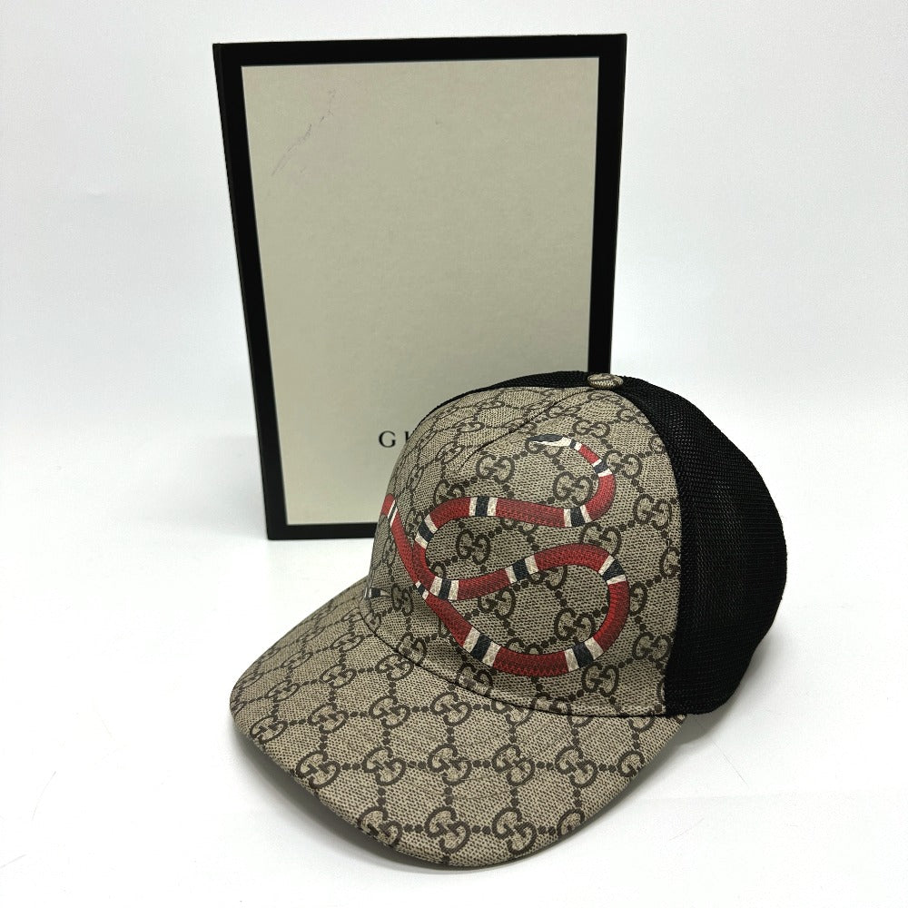 GUCCI cap 426887 GG Supreme Canvas beige Print GG mens 58 Used