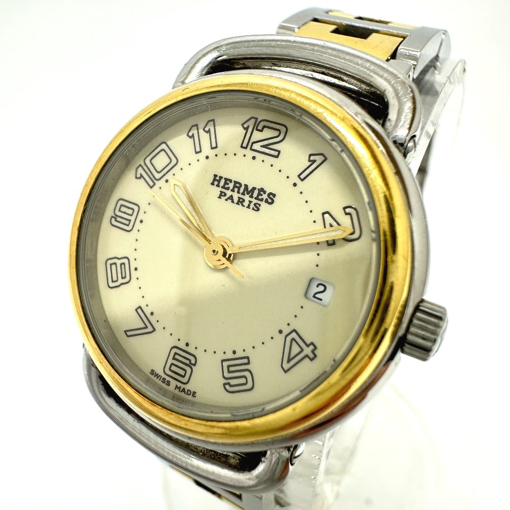 HERMES Watches Quartz PU2.220 Stainless Steel/Gold Plated Silver / Gold Pullman Women Used