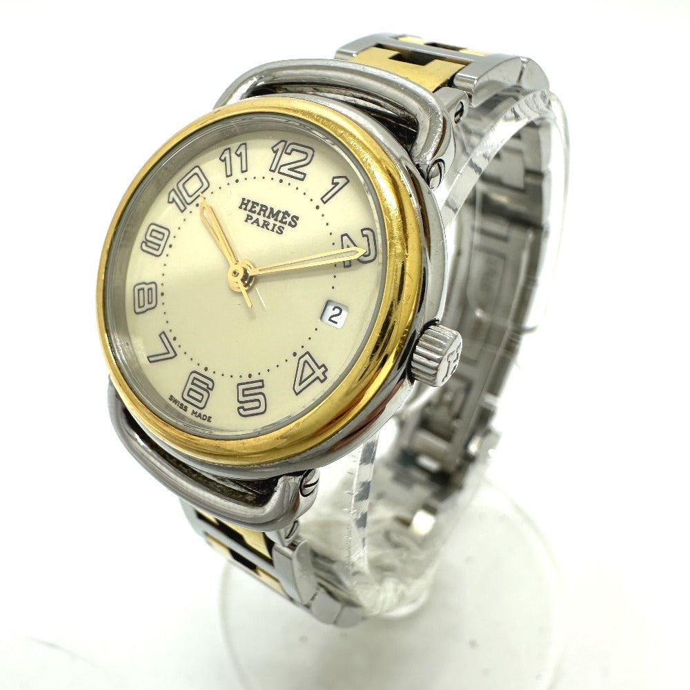 HERMES Watches Quartz PU2.220 Stainless Steel/Gold Plated Silver / Gold Pullman Women Used