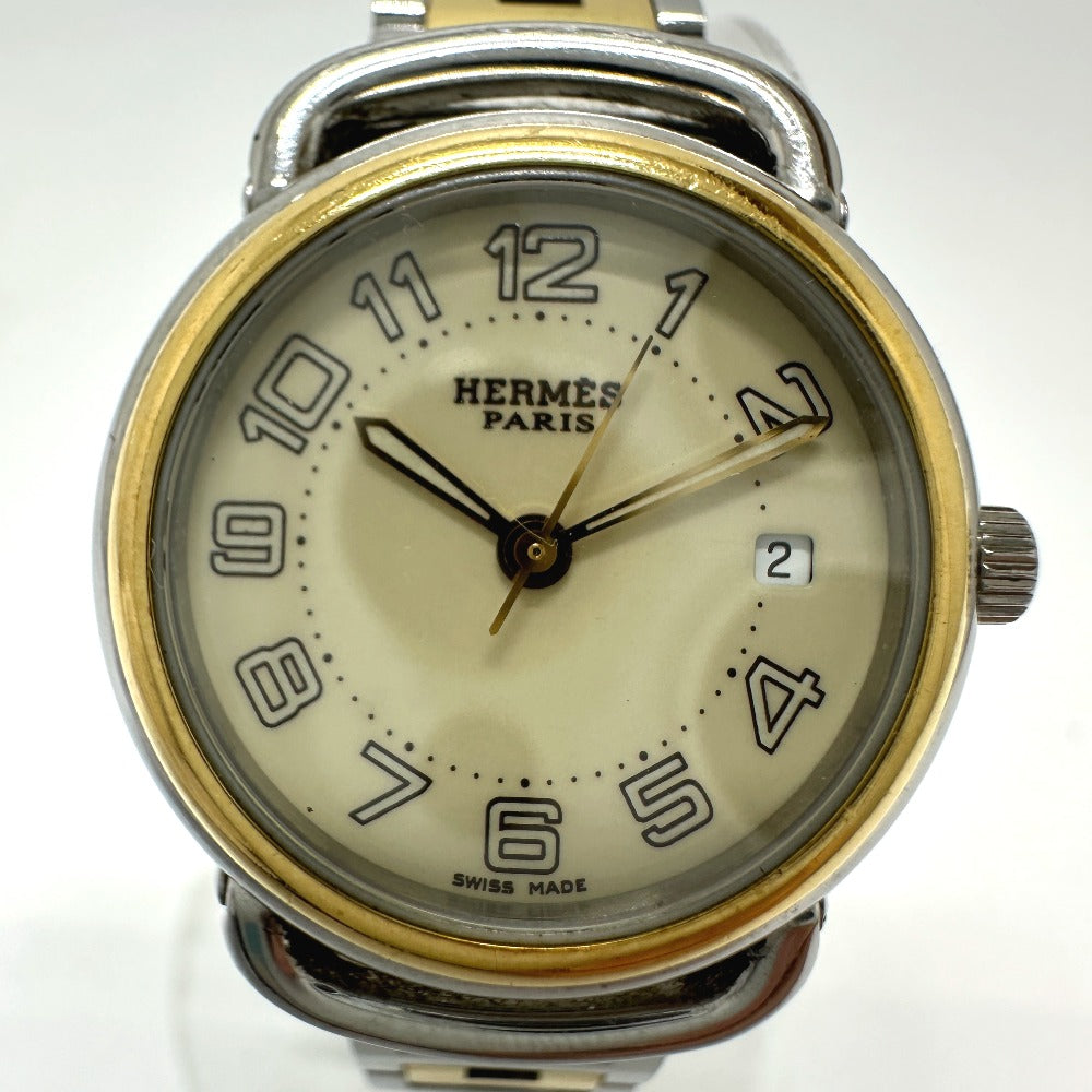 HERMES Watches Quartz PU2.220 Stainless Steel/Gold Plated Silver / Gold Pullman Women Used