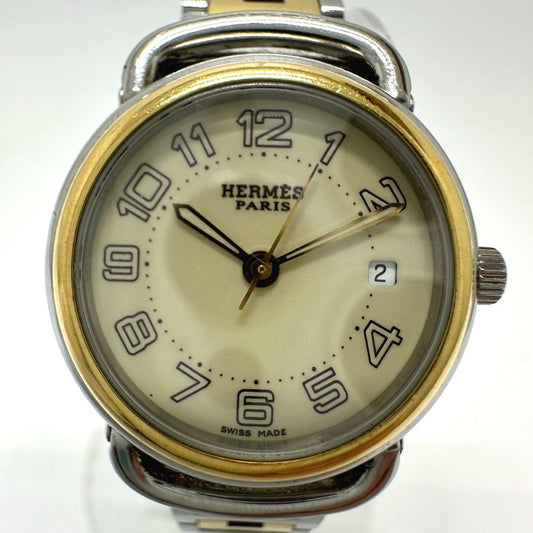 HERMES Watches Quartz PU2.220 Stainless Steel/Gold Plated Silver / Gold Pullman Women Used