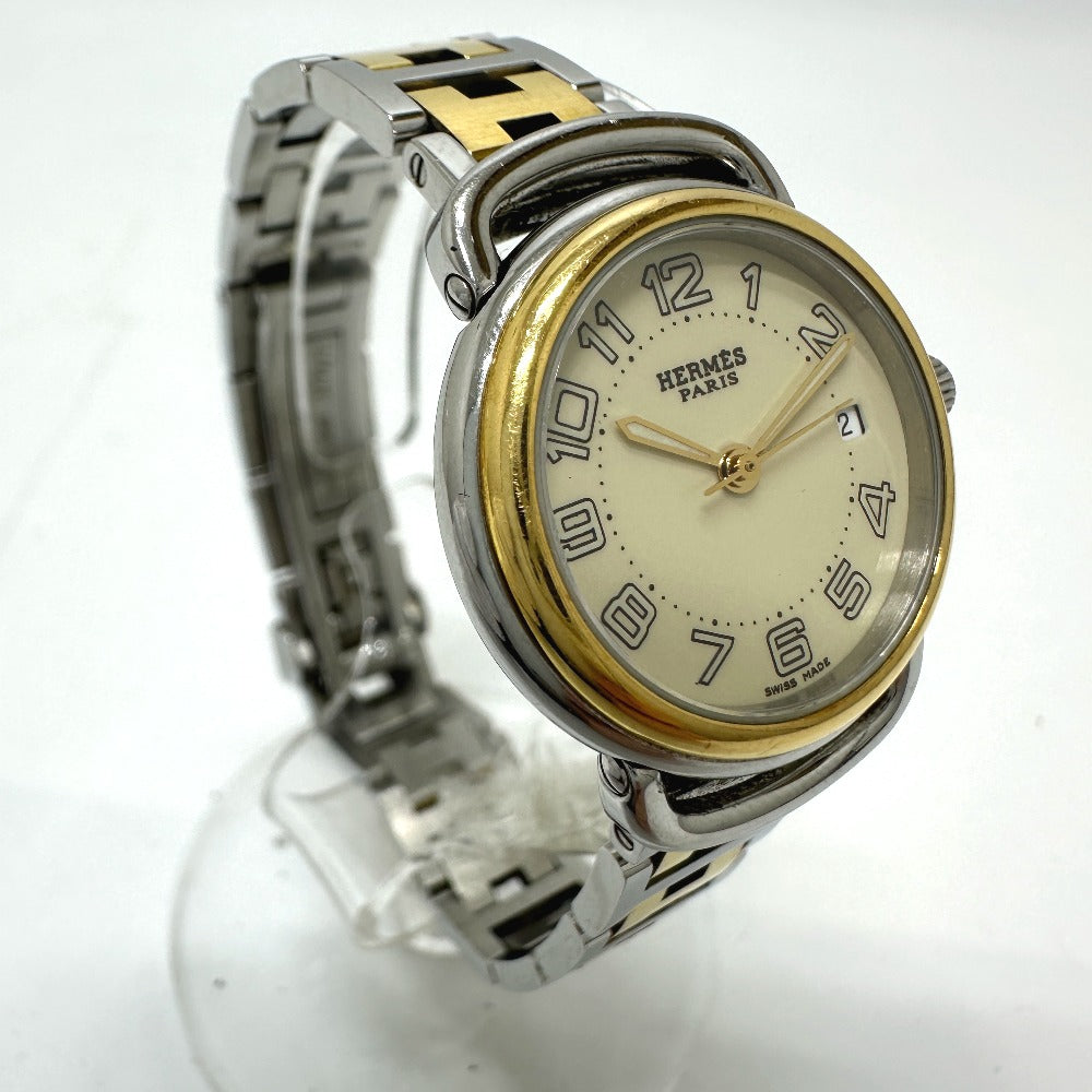 HERMES Watches Quartz PU2.220 Stainless Steel/Gold Plated Silver / Gold Pullman Women Used
