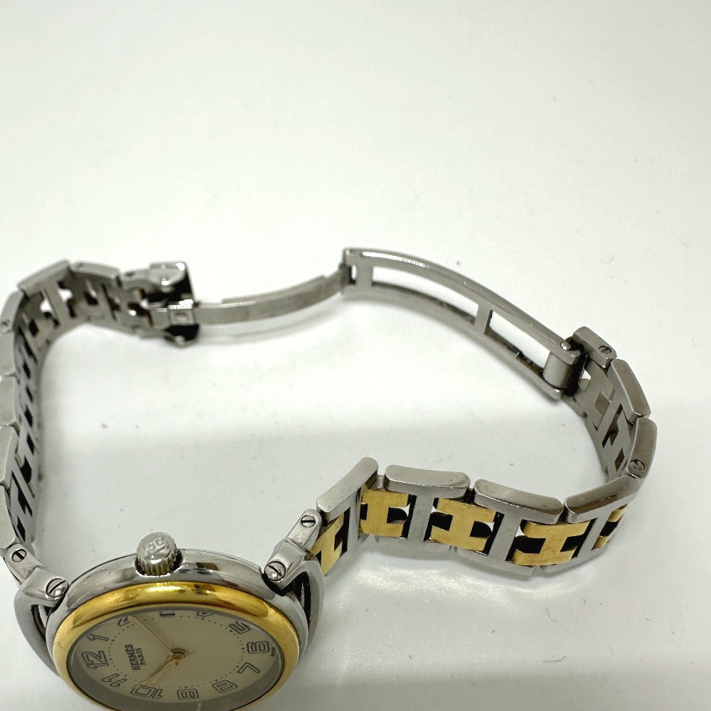 HERMES Watches Quartz PU2.220 Stainless Steel/Gold Plated Silver / Gold Pullman Women Used