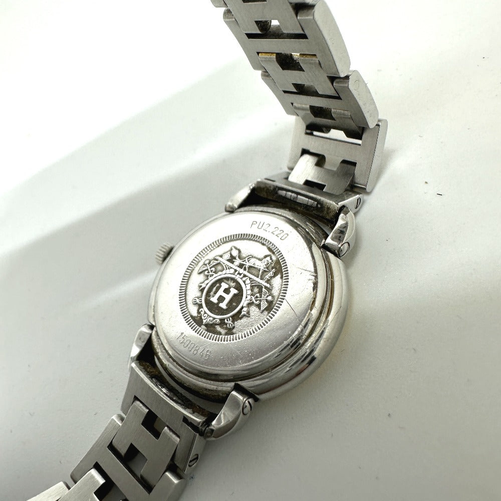 HERMES Watches Quartz PU2.220 Stainless Steel/Gold Plated Silver / Gold Pullman Women Used