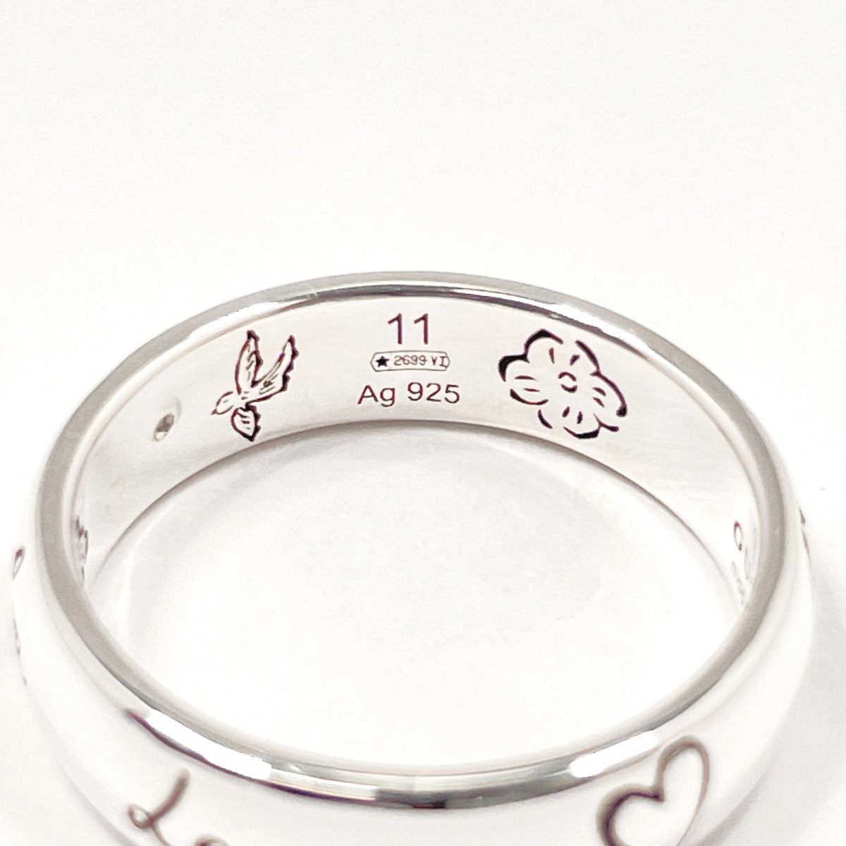 GUCCI Ring Silver925 Silver Blind for Love Women Used