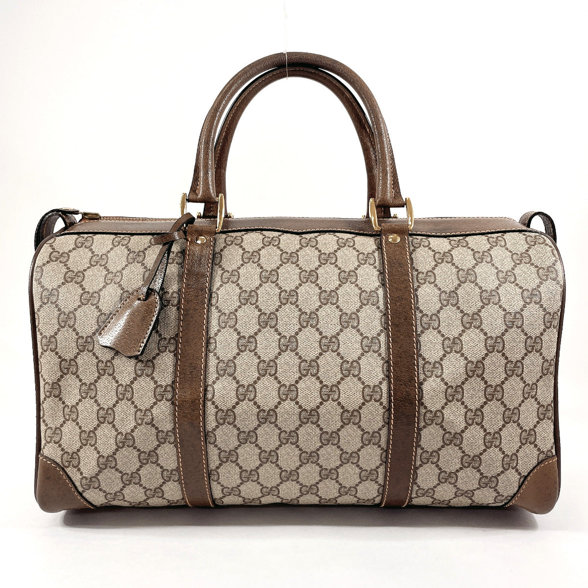 GUCCI Boston Duffel bag 58�E012�E468�E40 GG Supreme canvas, leather Brown Old Gucci unisex Used