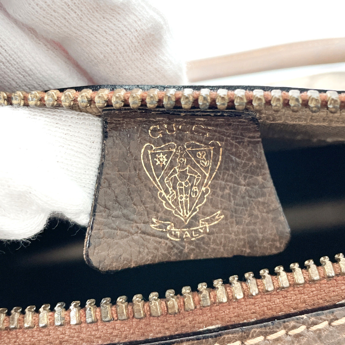 GUCCI Boston Duffel bag 58�E012�E468�E40 GG Supreme canvas, leather Brown Old Gucci unisex Used