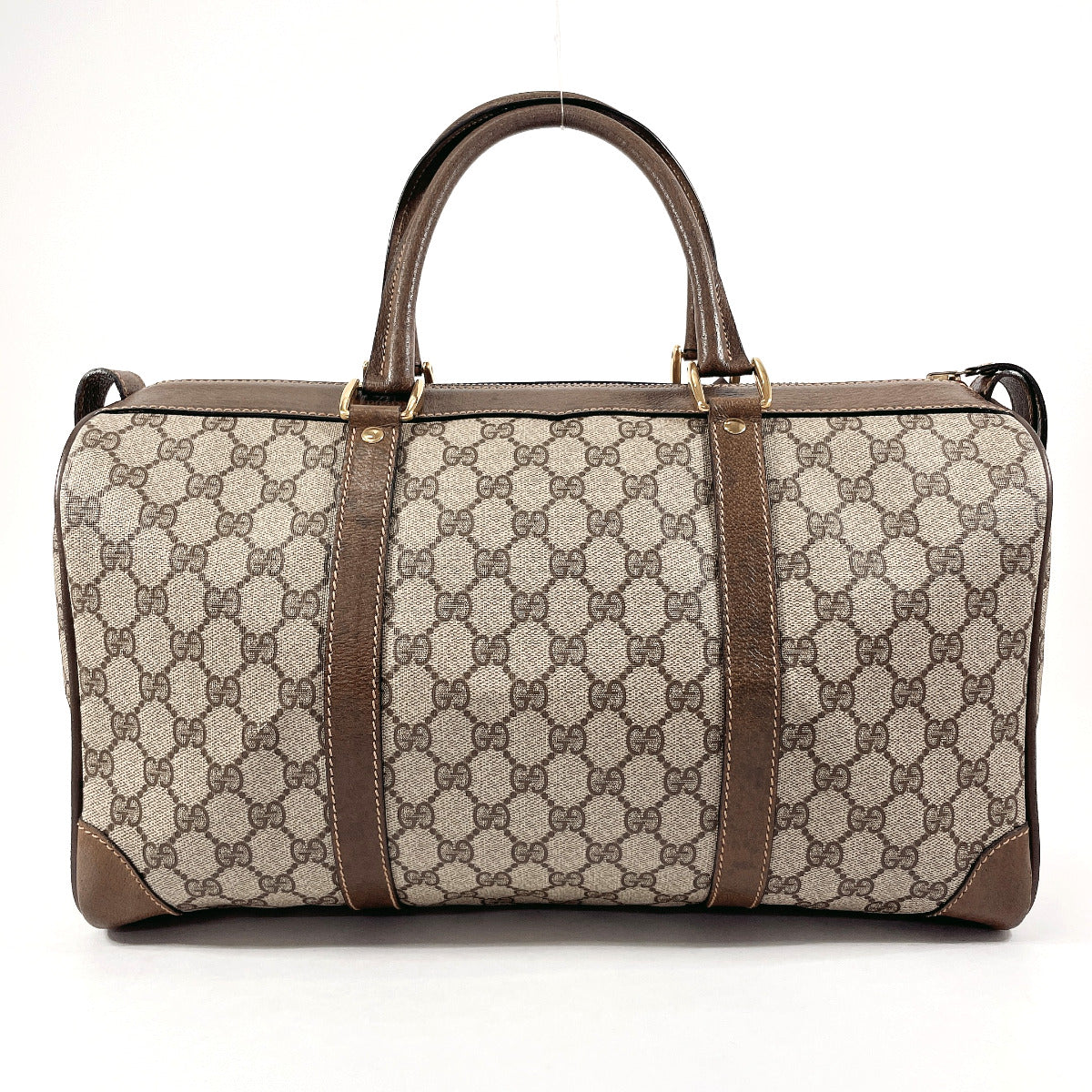 GUCCI Boston Duffel bag 58�E012�E468�E40 GG Supreme canvas, leather Brown Old Gucci unisex Used