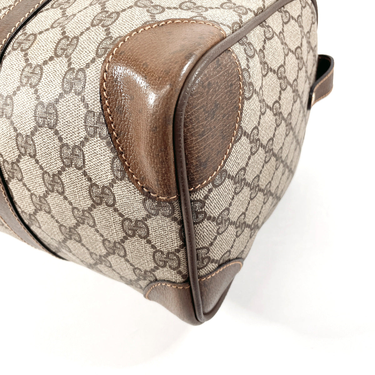 GUCCI Boston Duffel bag 58�E012�E468�E40 GG Supreme canvas, leather Brown Old Gucci unisex Used
