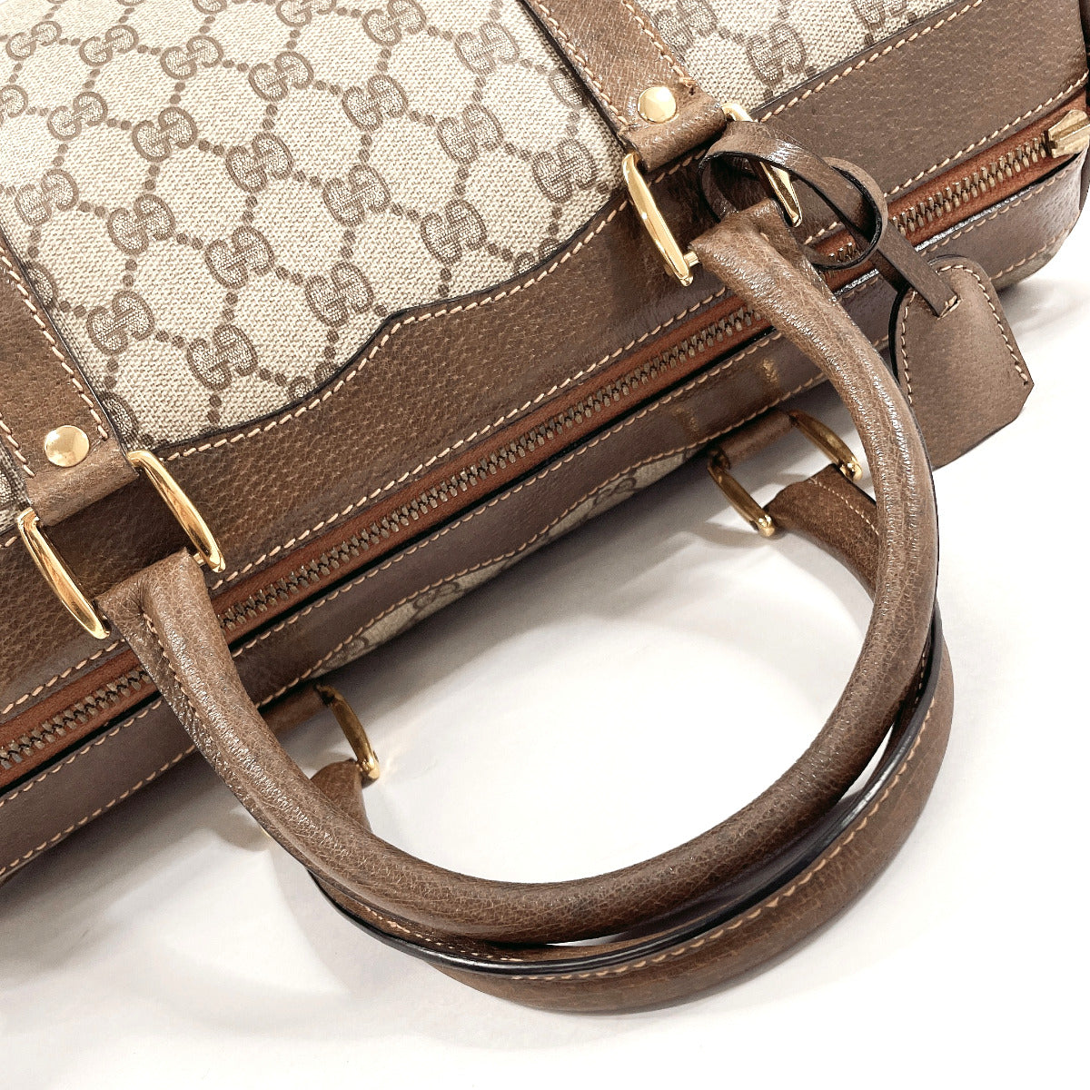 GUCCI Boston Duffel bag 58�E012�E468�E40 GG Supreme canvas, leather Brown Old Gucci unisex Used