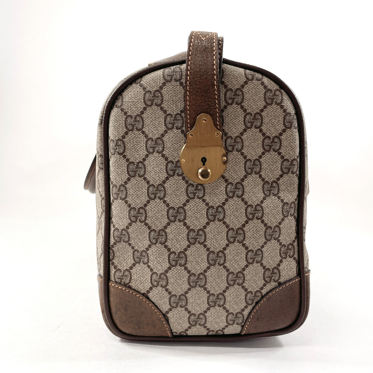 GUCCI Boston Duffel bag 58�E012�E468�E40 GG Supreme canvas, leather Brown Old Gucci unisex Used
