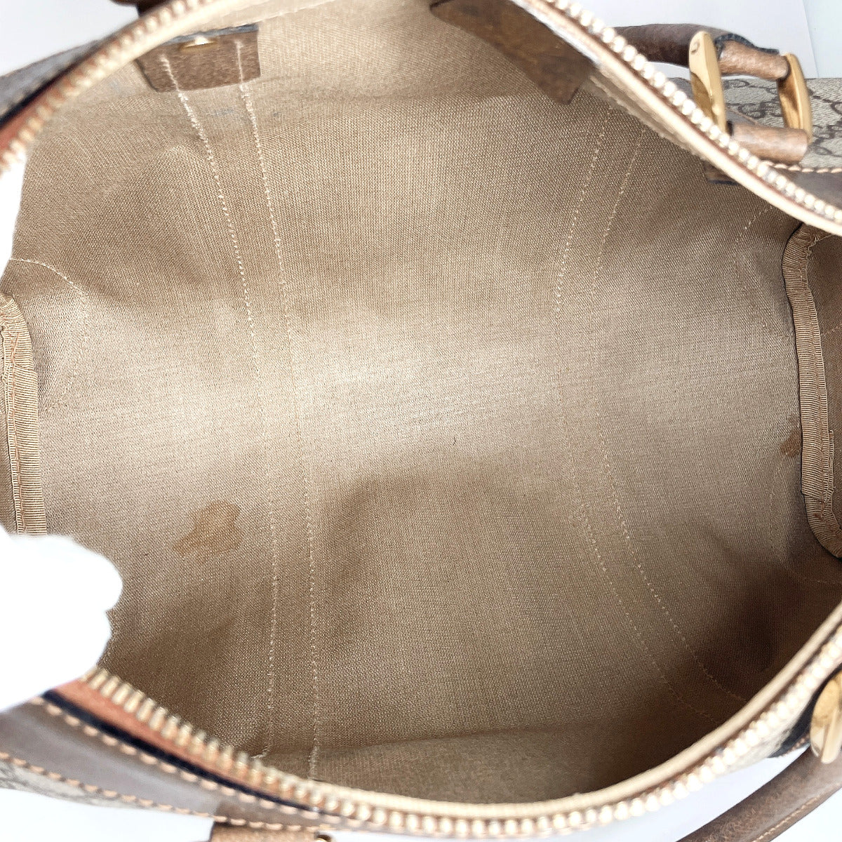 GUCCI Boston Duffel bag 58�E012�E468�E40 GG Supreme canvas, leather Brown Old Gucci unisex Used
