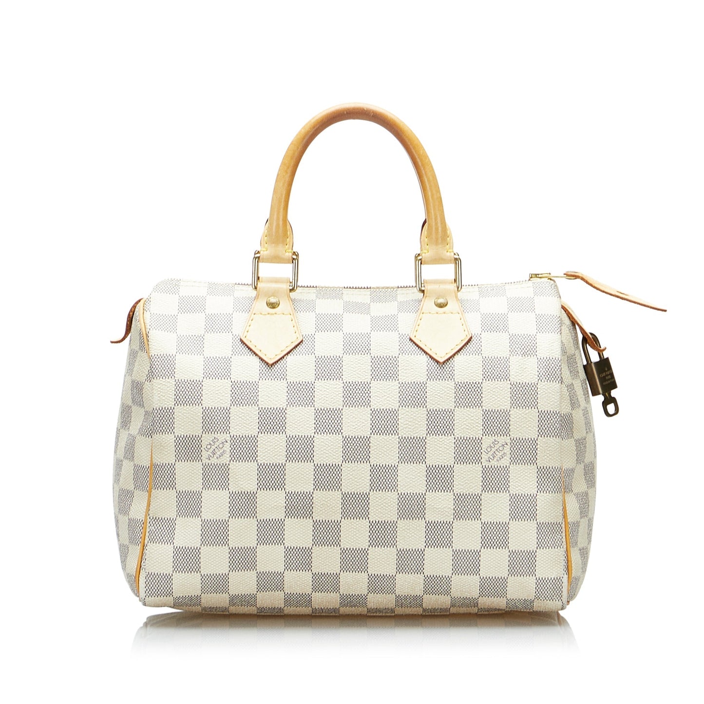 LOUIS VUITTON Damier Azur Speedy 25 White