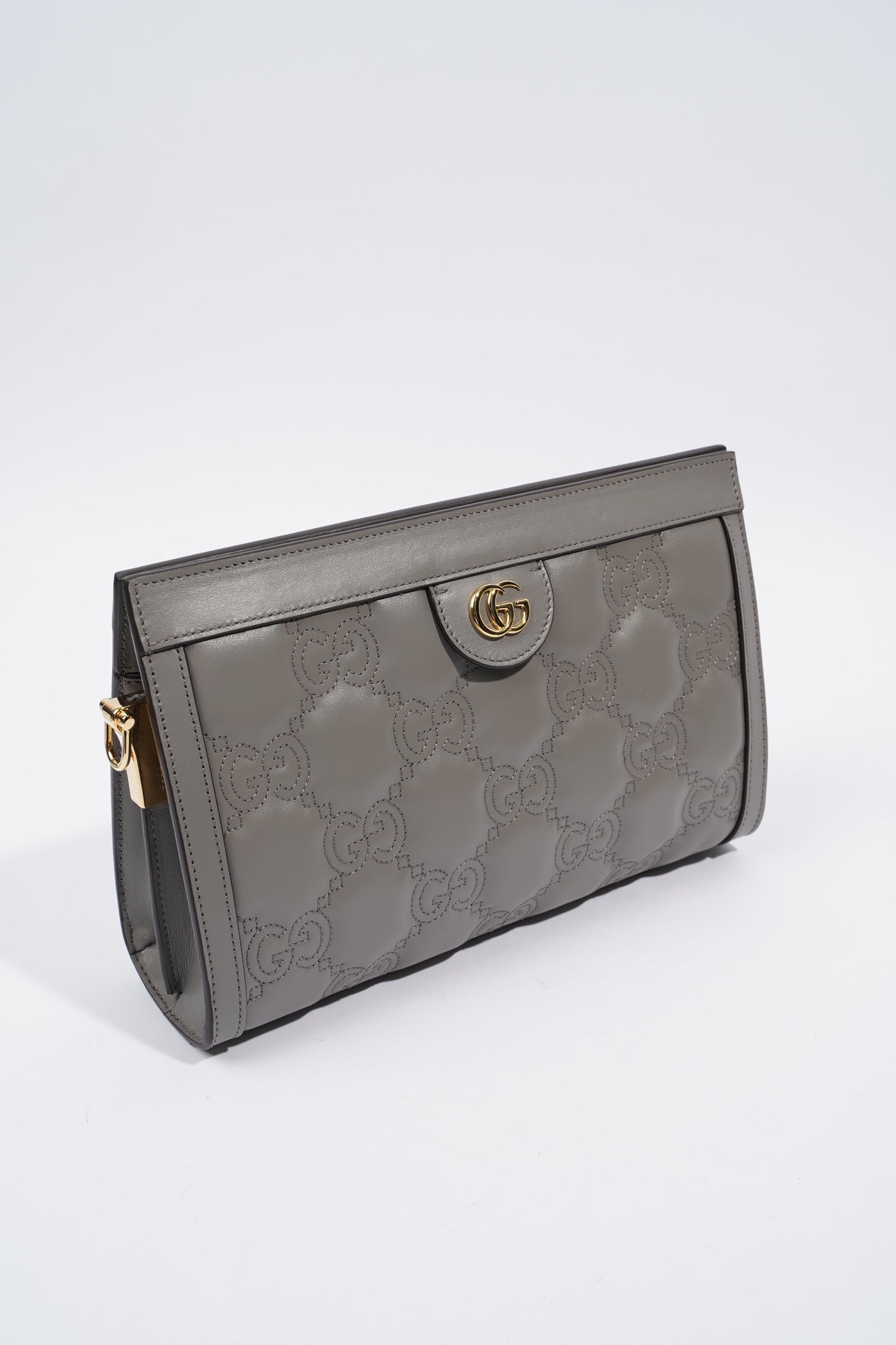 Gucci GG Matelasse Grey Matelasse Leather Small