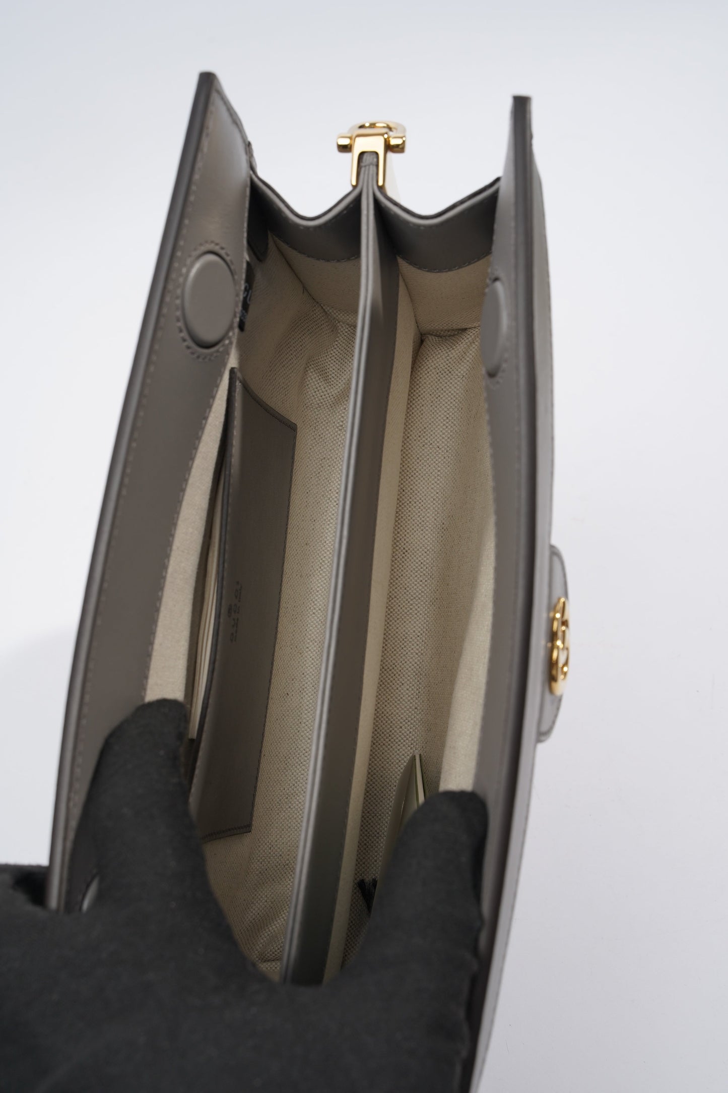Gucci GG Matelasse Grey Matelasse Leather Small