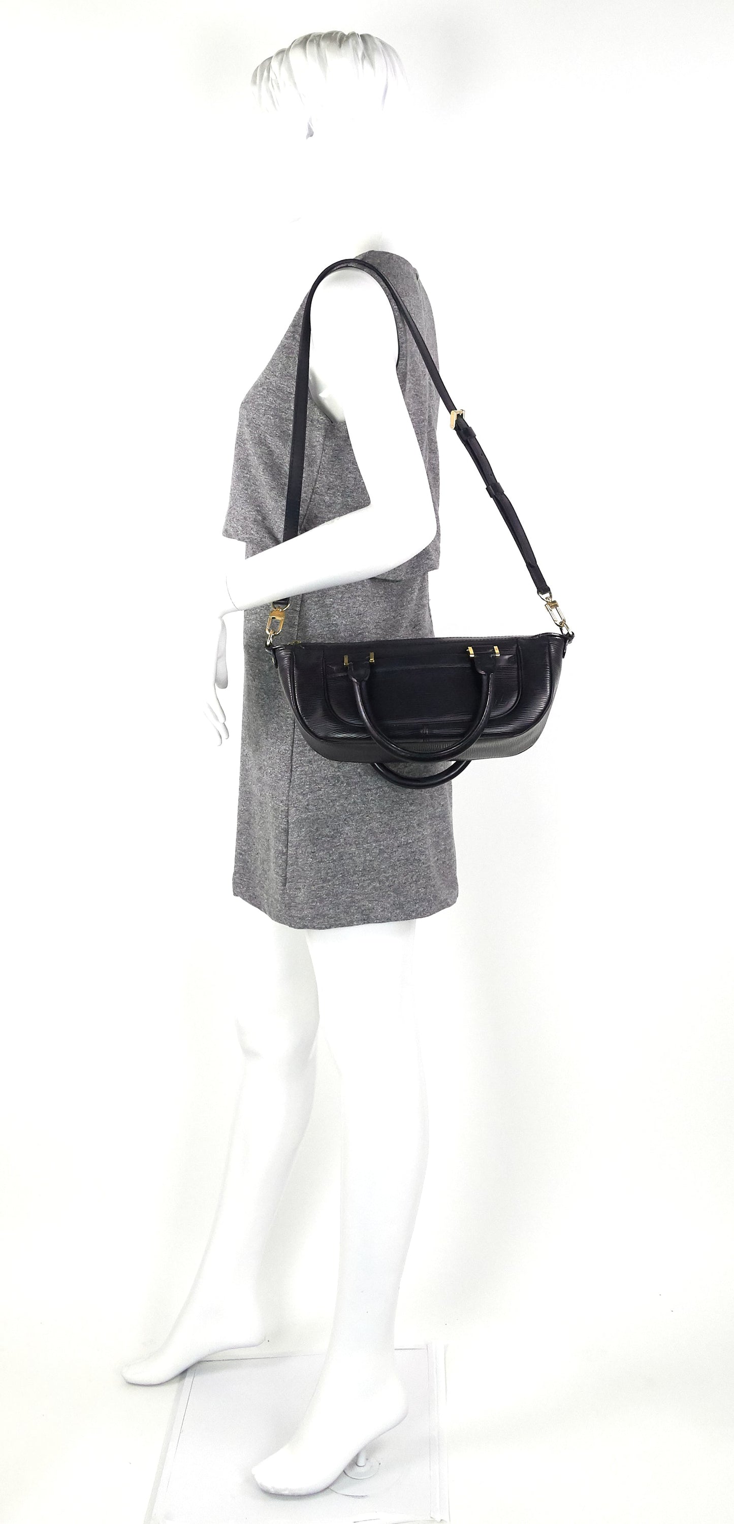 LOUIS VUITTON Dhanura Black Epi Leather Handbag
