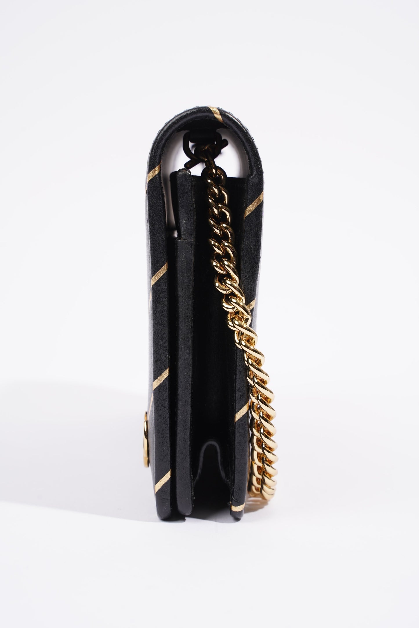 Gucci Wallet On Chain Black / Gold Leather