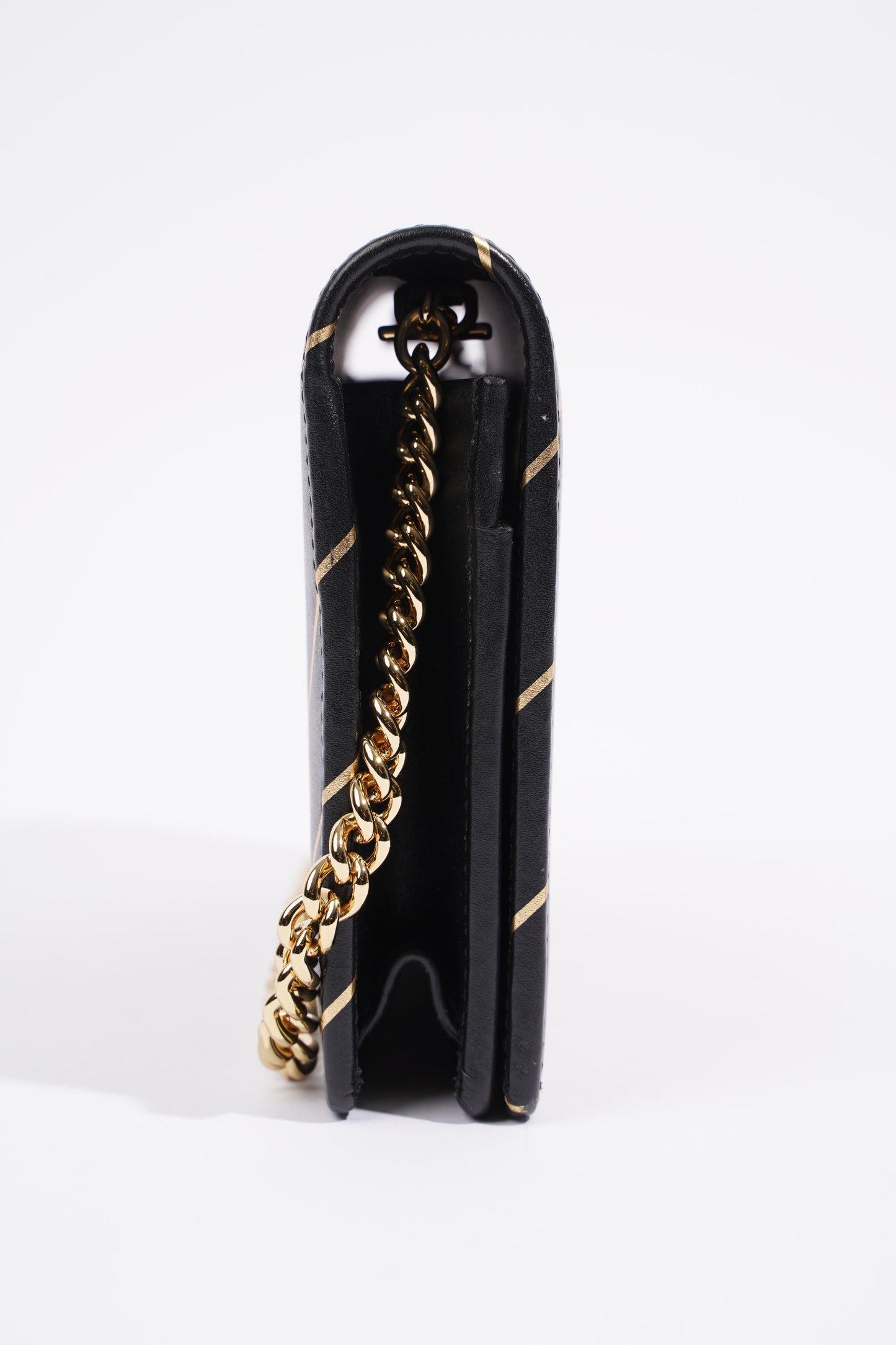 Gucci Wallet On Chain Black / Gold Leather