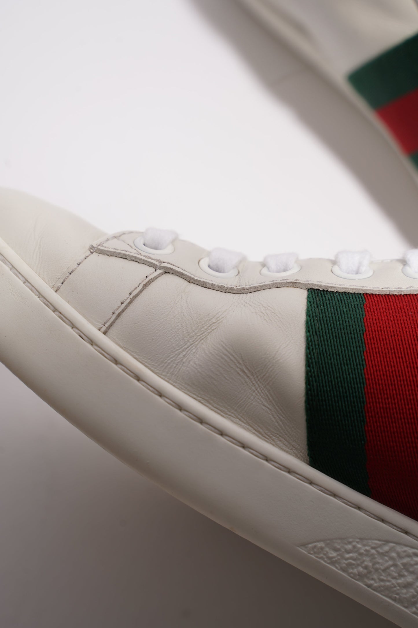 Gucci Ace Pearl And Spike White / Red / Green Leather EU 36 UK 3